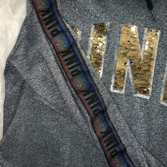 ❌TRADED❌⭐️VS PINK Bling Campus Cowl Neck⭐️ - Picture 7 of 8